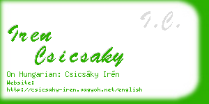 iren csicsaky business card
