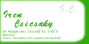 iren csicsaky business card